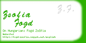 zsofia fogd business card